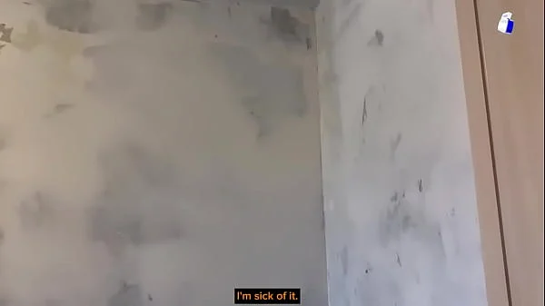 Sexy blonde teen fucks a builder while her husband is on a business trip