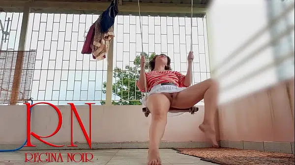 Depraved housewife swinging without panties on a swing  FULL VIDEO