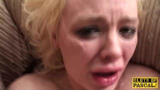 UK sub assfucked while dildofucking her pussy