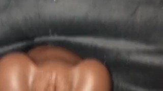 Intense Male Double Orgasm While Using My Ebony Fake Pussy & BBC Dildo