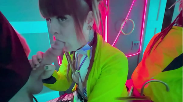 Public Sloppy Deepthroat in a Rave Bathroom