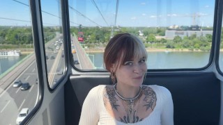 risky public cable car blowjob – naughty in the sky / SallyDinosaur