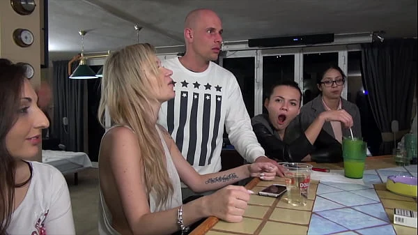 Euro pornstars legs wide open week… Girls enjoy reverse gangbang