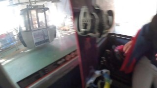 Extremely risky outdoor sex in a cabin above the ski slope – TonnyAndMiaLove