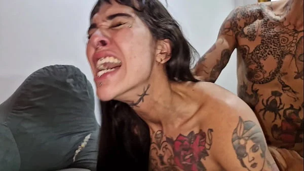 free pv Tattooed Alt Babe Takes Double Anal & DP – Two Big Cocks Wreck Her Slim Frame