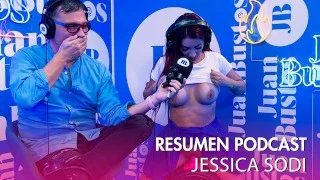 Jessica Sodi fulfills fantasy and cums with her big tits in the sex machine Juan Bustos podcast