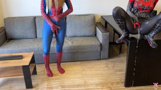 – Oh, no, I was bitten by a black spider! – And I was bitten by a red one. Let’s squirt!