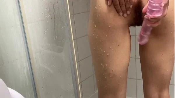 Real Amateur – Teen Arab Fucking myself in shower with a huge dildo makes me cum During Eid