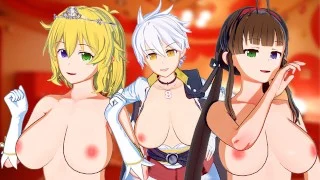 Senran Kagura – Futa Ryobi and Ryona Take Turns Fucking Miyabi 3D Hentai