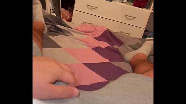 Sexy and hot step sister go in bed and start suck he’s dick, lick and suck fingers and fuck her tits. She make her step brother happy