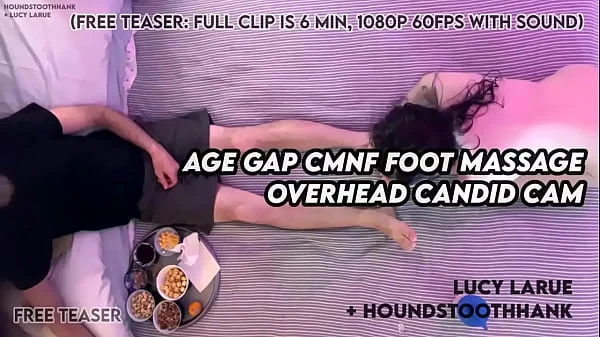 Age Gap CMNF Foot Massage Overhead Candid Cam