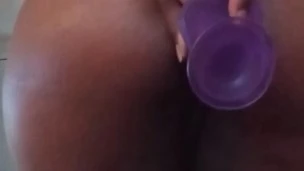 Ebony Bbw Purple dildo Snippet Subscribe to My Only Fans/ Almond91 Full Video