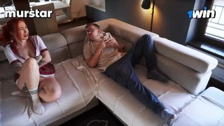 Fucking my stepbrother. First time I took off a condom. What could happen? Creampie!