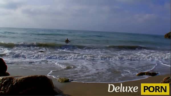 Fucking with the blonde girlfriend by the sea in the cliffs