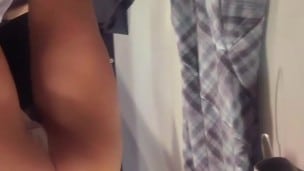 girlfriends best friend sends teasing video while girlfriend changes in next cubicle