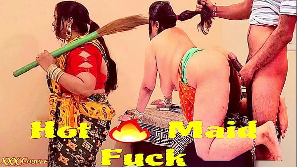 In winter,  I caught my beautiful maid and fucked her hard.