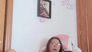 NERDY GIRL IS SO HORNY and playing with her lush VIBRATOR