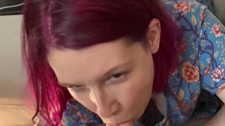 She doesn’t stop sucking when you nut VERTICAL VIDEO