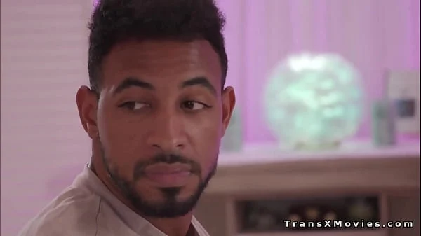 Shemale masseuse gives client best anal sex ever