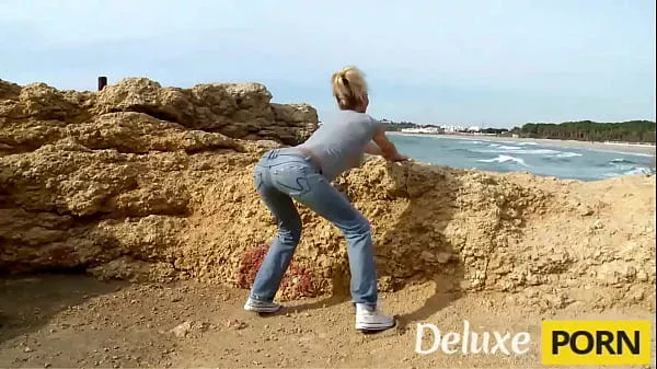 Bitch sucks cock then rides it after getting ass finger fucked