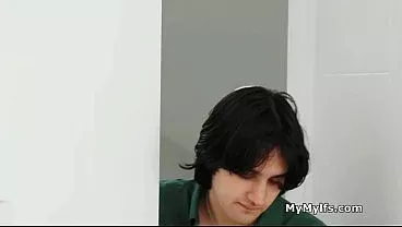 Busty wife in lingerie tag teamed by two horny studs