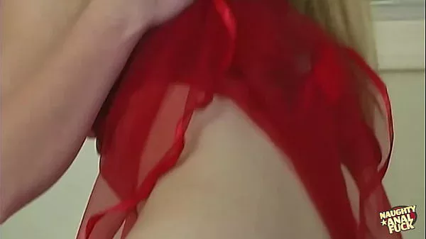 Cute piercing dotted Kitty Marie sweetly makes love on the bed dildo missionary double penetration.