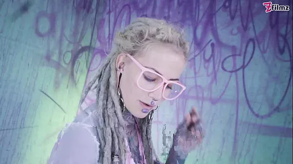 Glasses wearing Tattooed Girl loves the Tattooed Dick Fucking DP and Facial