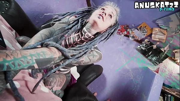 Tattooed model live show with anal play