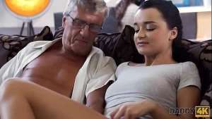 DADDY4K. Aroused cutie permits BFs daddy to fuck her greedy snatch