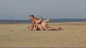 Fucking funny milf on beach