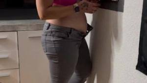 Masturbieren Stehen, Jeans & BH, geil feucht stöhnen Orgasmen ich will Clyde tief in mir spüren