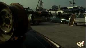 This nasty junkyard was full of old cars so they had to fuck on one.