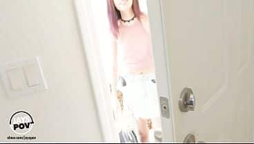 Beautiful Brunette Teen Newcomer Audrey Grace POV Casting Fuck