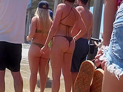 Big Buttt Blonde Green Bikini