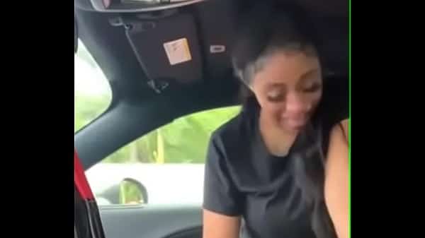 Black sister sucking bbc in car