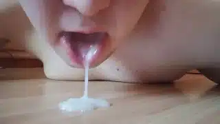 Chubby boy gets anal orgasm and cleans the mess
