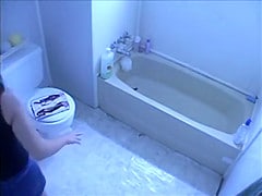 Cutie takes a bath and washes everything