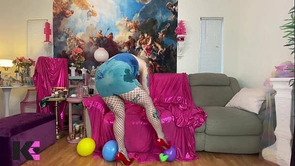 Fishnet Stiletto Balloon Stomping Turned Twisted Ankle