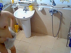 Hot asian teacher big tit shower voyeur