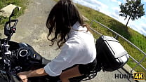 HUNT4K. A bike ride ended up as a perfect outdoor sex. Hot sex with Helina Dream & George Uhl