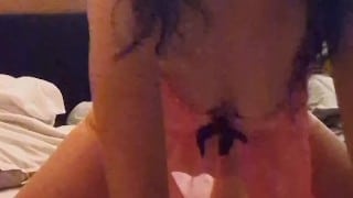 Husband films wife when another man facefucking her