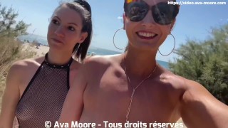 J’offre à Lety Howl son premier bukkake géant sur une plage publique avec des inconnus