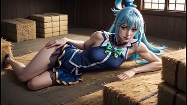 Kazuma fucked the goddess Aqua in the barn (Konosuba AI)