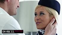 Lola Reve, the most sexy flight attendant of the crew is horny