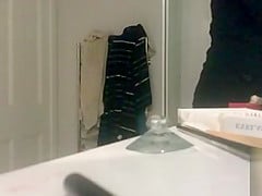 My very hairy Gina goes to take a shower