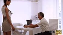 OLD4K. Tanned secretary and experienced boss instead of work have sex