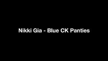 She’ll show you blue CK panties