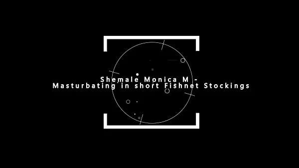 Shemale Monica M – Masturbating in short fishnet stockings