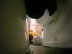 Spying chubby girl taking her shower