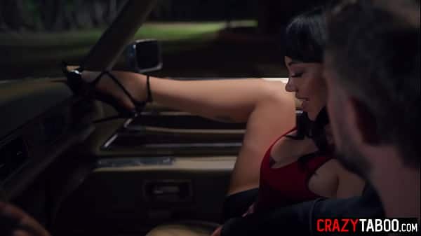 Surprising threesome sex for Little Puck with boyfriend and guy from bushes